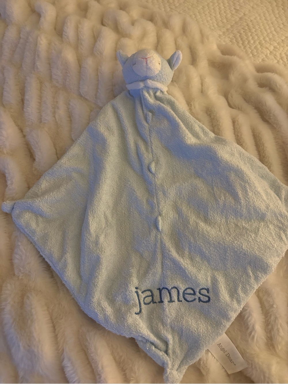 Personalized Blue Baby Lovey Blanket - 'james' Plush Security Blanket